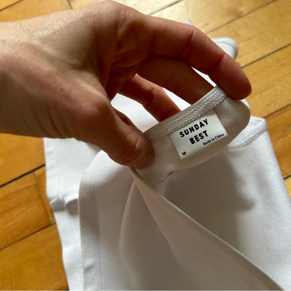 Aritzia Sunday Best Amie Halter White Tank Top - Picture 4 of 5